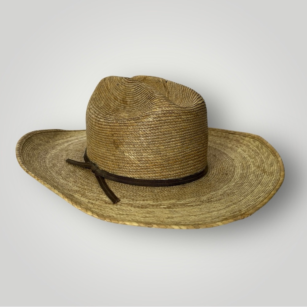 Kids 3.5" Brim‎ Straw Cowboy Cowgirl Hat Elastic Fit Brown Band